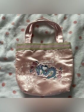 hello kitty brocade dragon embroidery mini tote, super rare!💝